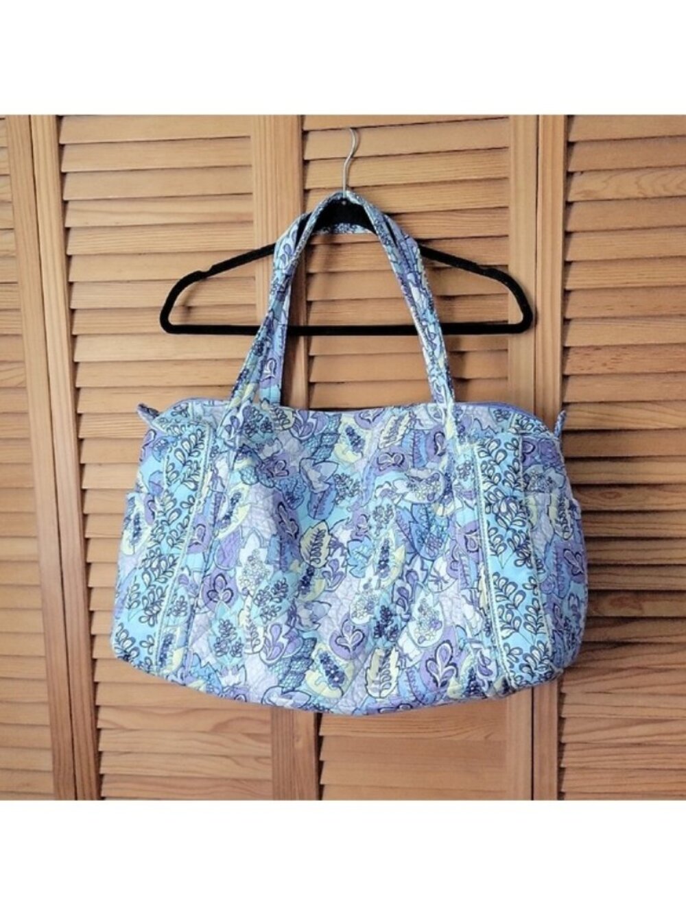 Sierra Pacific Crafts Quilted Floral Tote Pastel Paisley Travel Shoulder Gym Bag